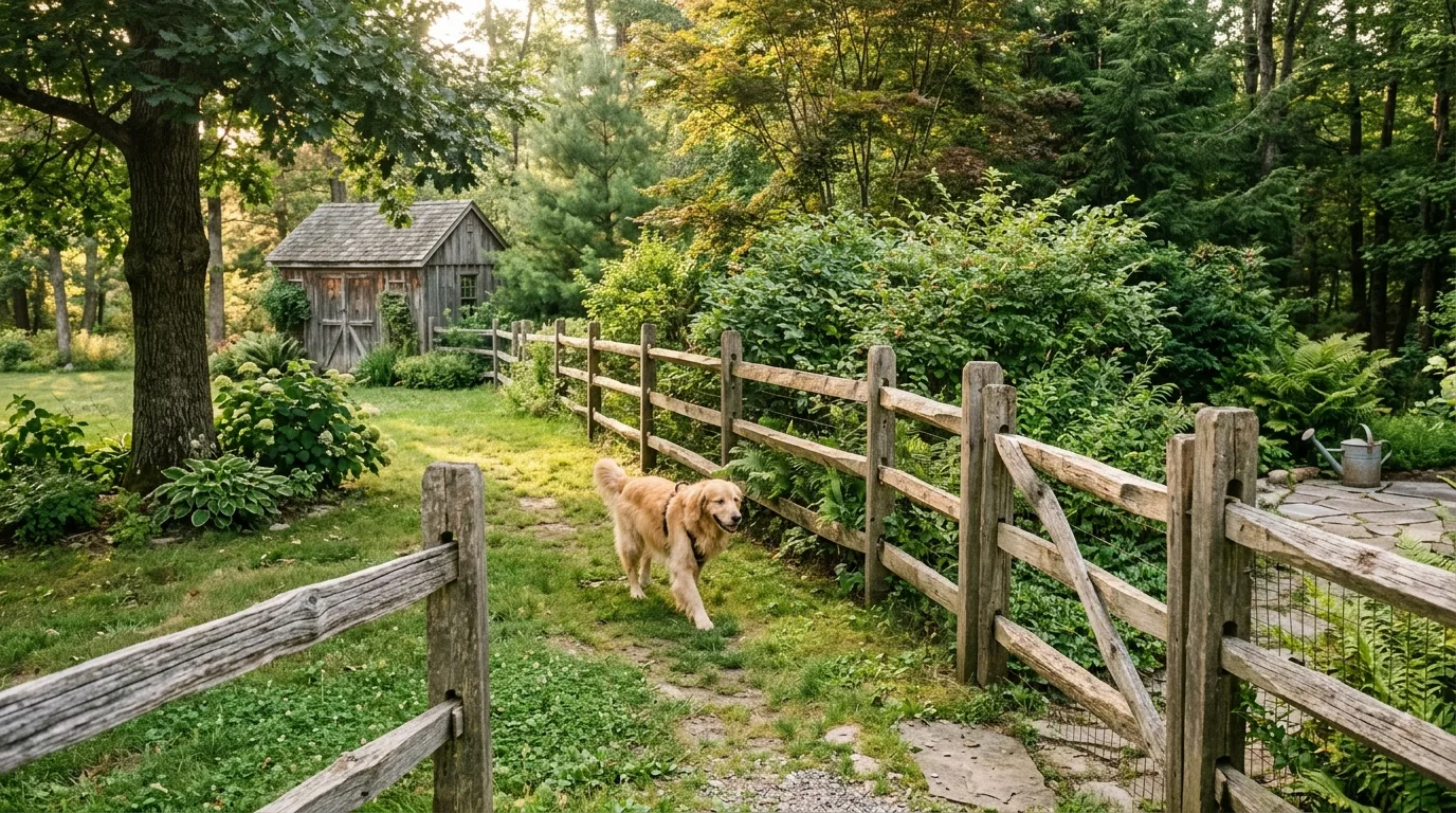 Rustic Split-Rail Dog Fence